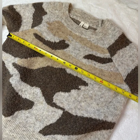 Anthropologie Moth Super Soft Neutral Camo Crewneck Knit Sweater - Picture 10 of 12
